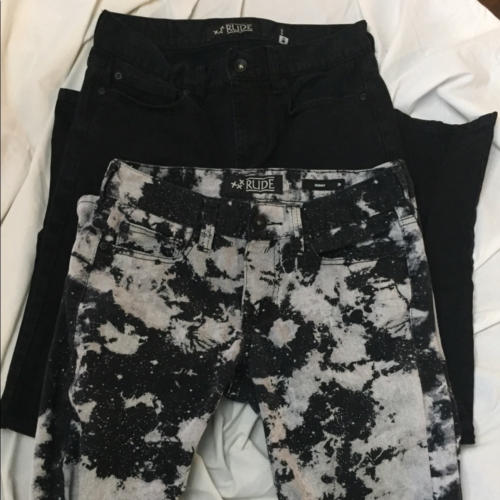 Men’s 28/32 rude hot topic jeans goth punk emo lot